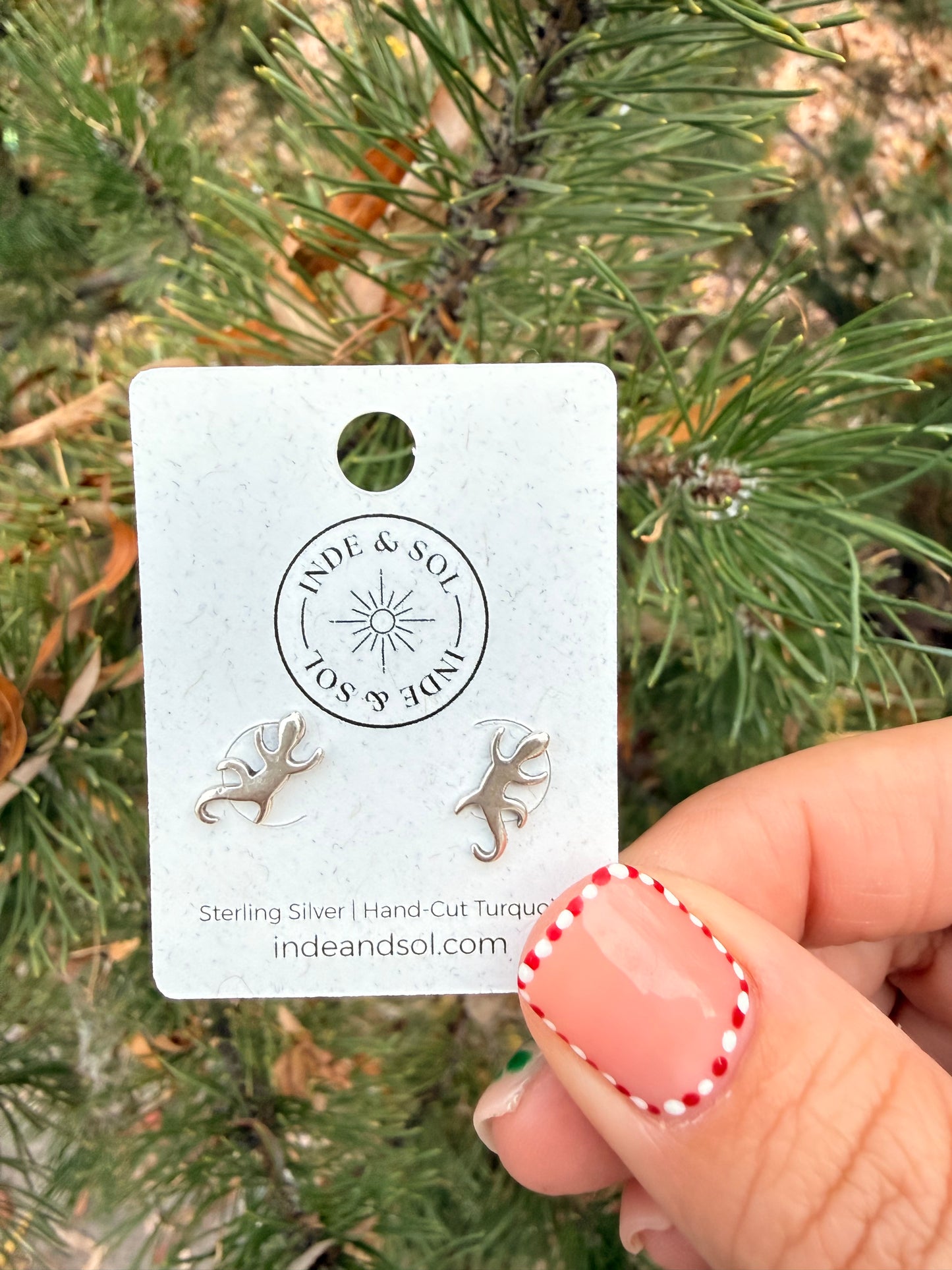 Sterling Silver Lizard Stud Earrings