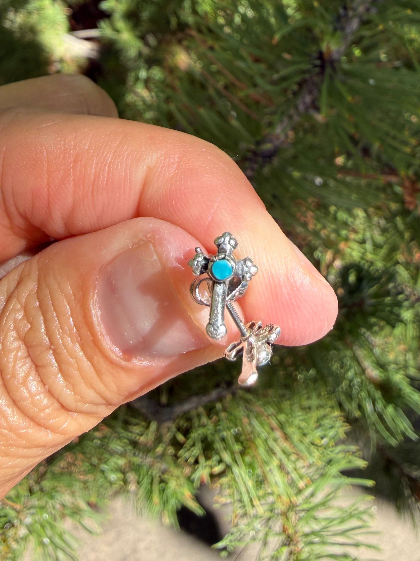 Sterling Silver Cross Stud Earrings