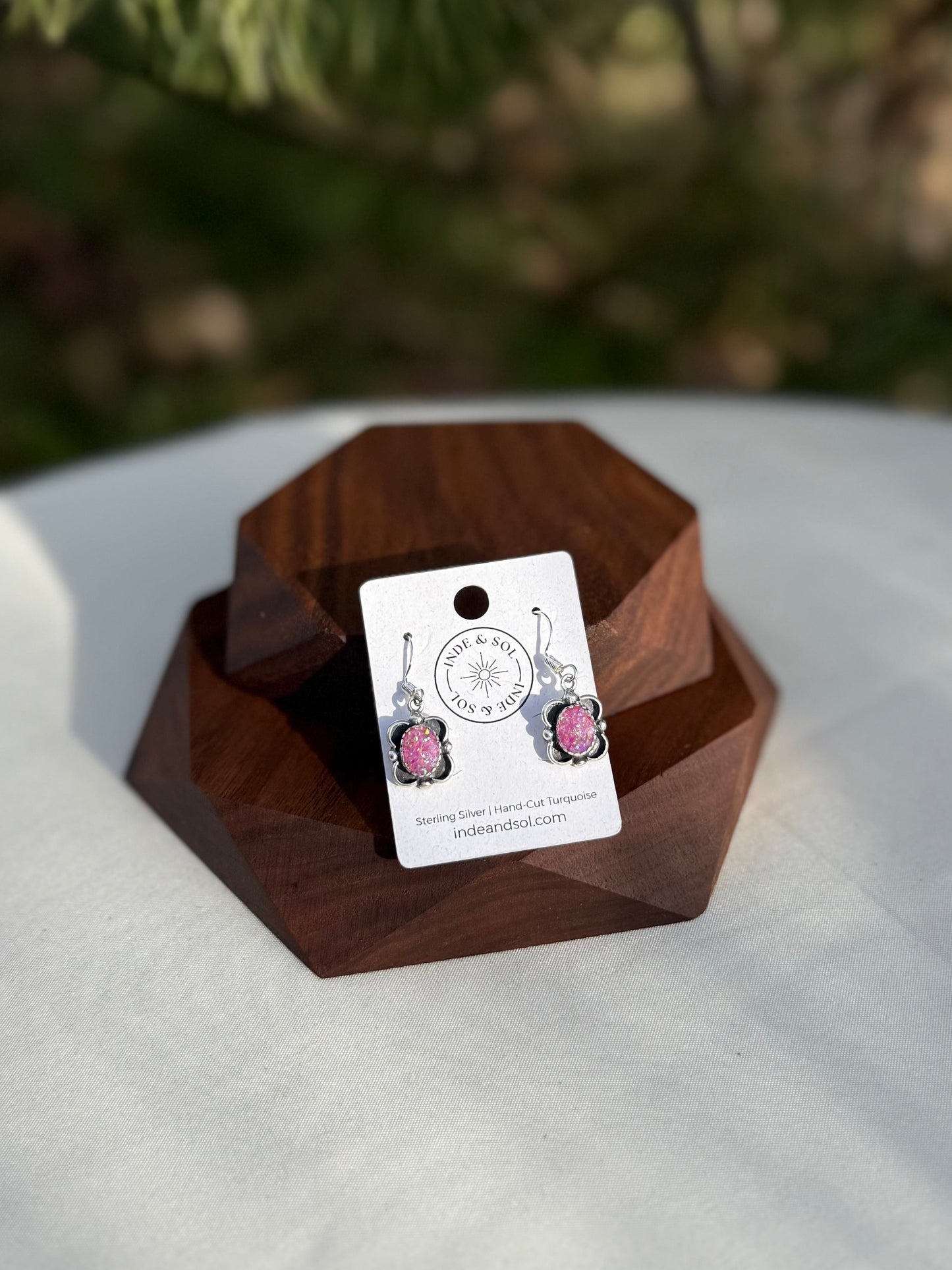 Pink Opal Dangle Earrings | Sterling Silver
