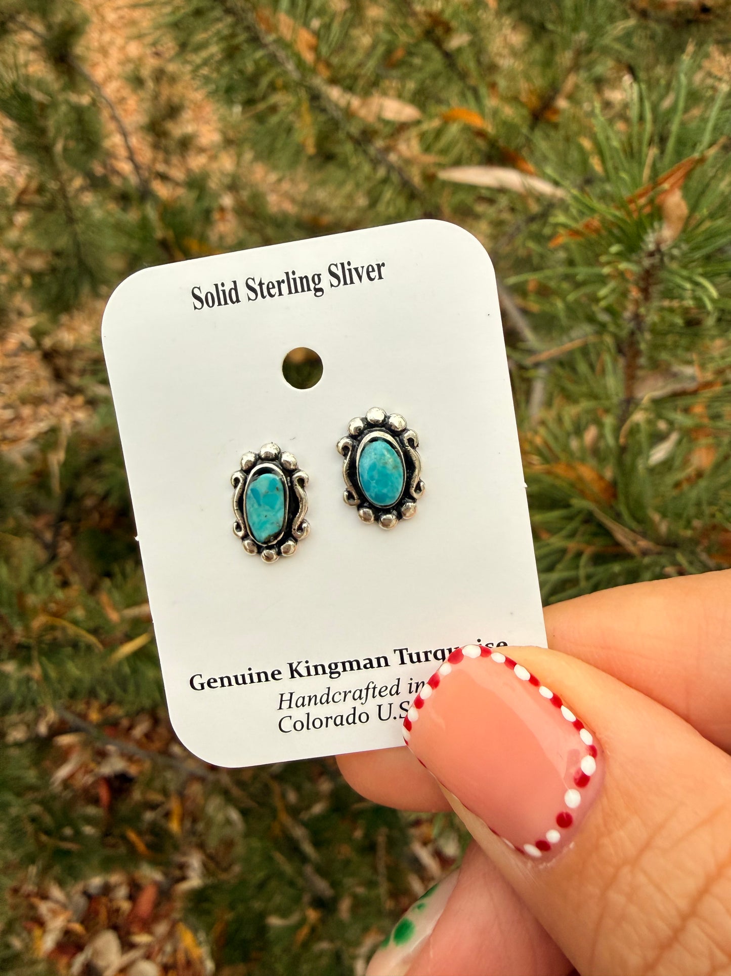 Kingman Turquoise Sterling Silver Studs