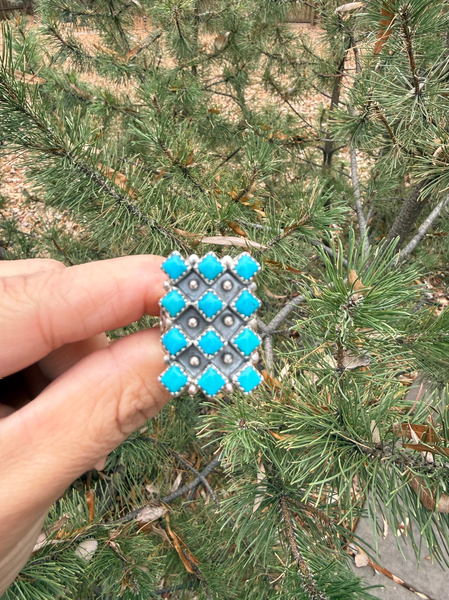 Turquoise Cluster Ring by Verley Betone (Size 8)