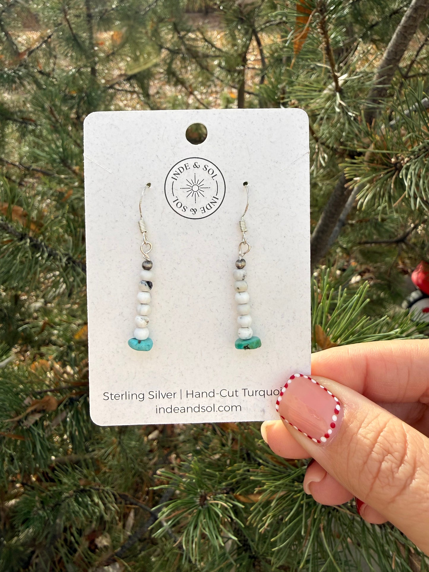 White Buffalo & Turquoise Dangle Earrings