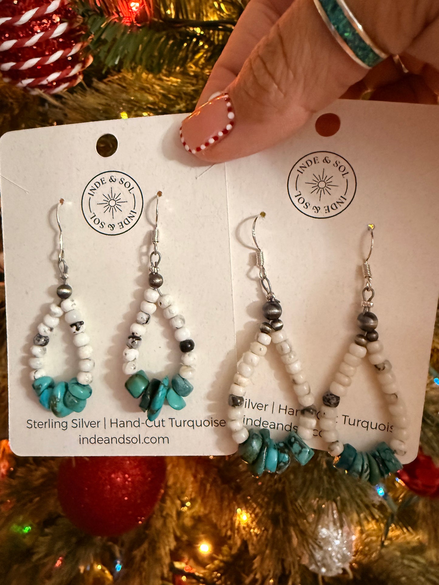 White Buffalo + Turquoise Beaded Teardrop Earrings