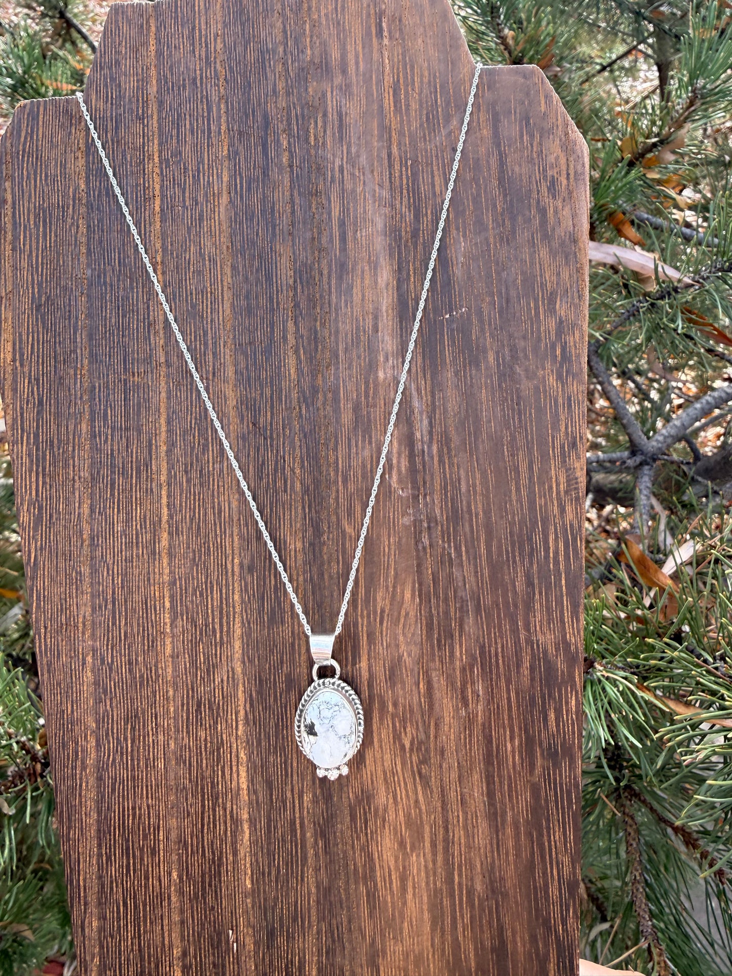 White Buffalo Pendant by Kellian Francisco (Navajo) – 18”