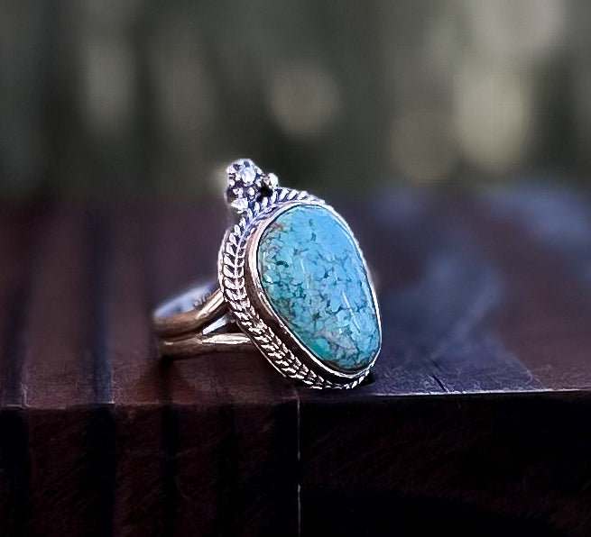 Sterling Silver & Turquoise Ring by Burt Francisco - size 7