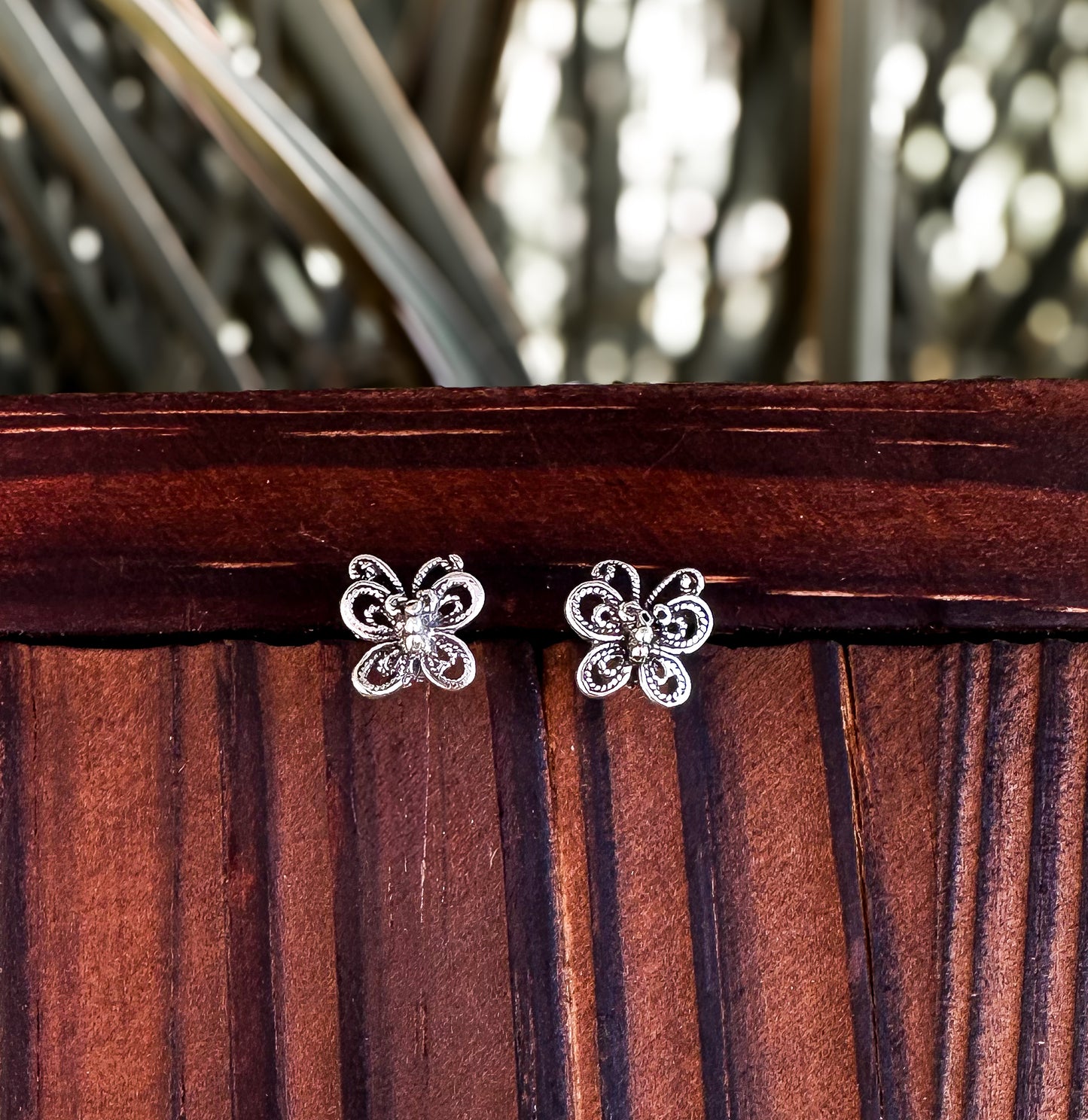 Sterling Silver Butterfly Stud Earrings