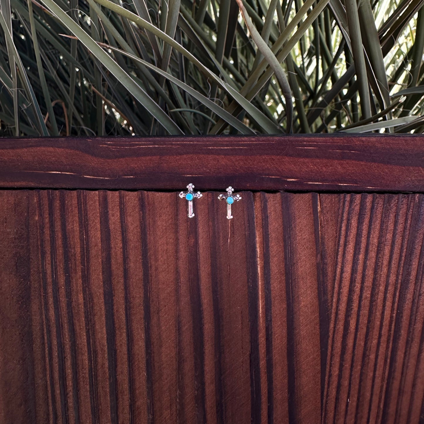 Sterling Silver Cross Stud Earrings