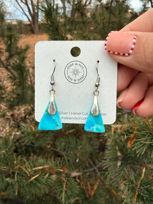 Turquoise Sterling Silver Slab Earrings