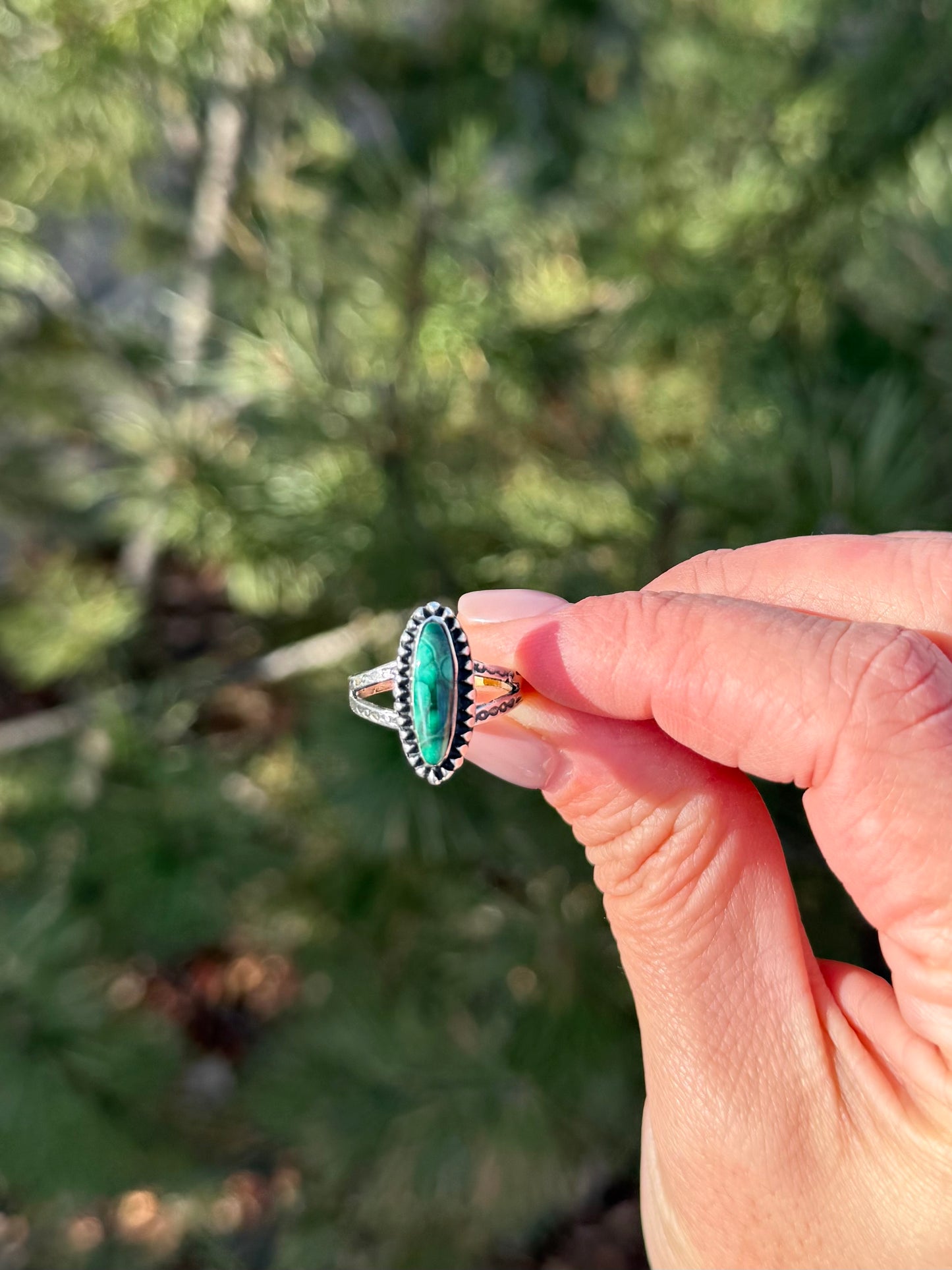 Marquise Stone Split Band Ring | Sterling Silver