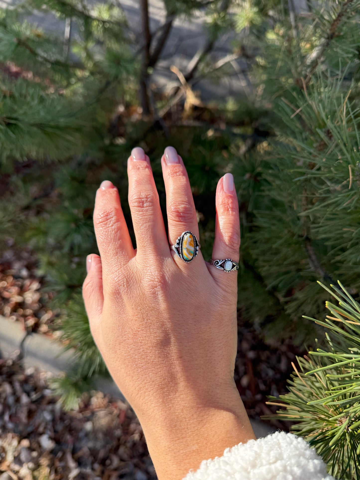 Spiny Oyster & Turquoise Mojave Ring | Size 6.5