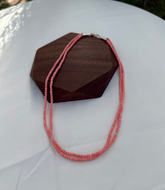Pink Conch Beaded Necklace