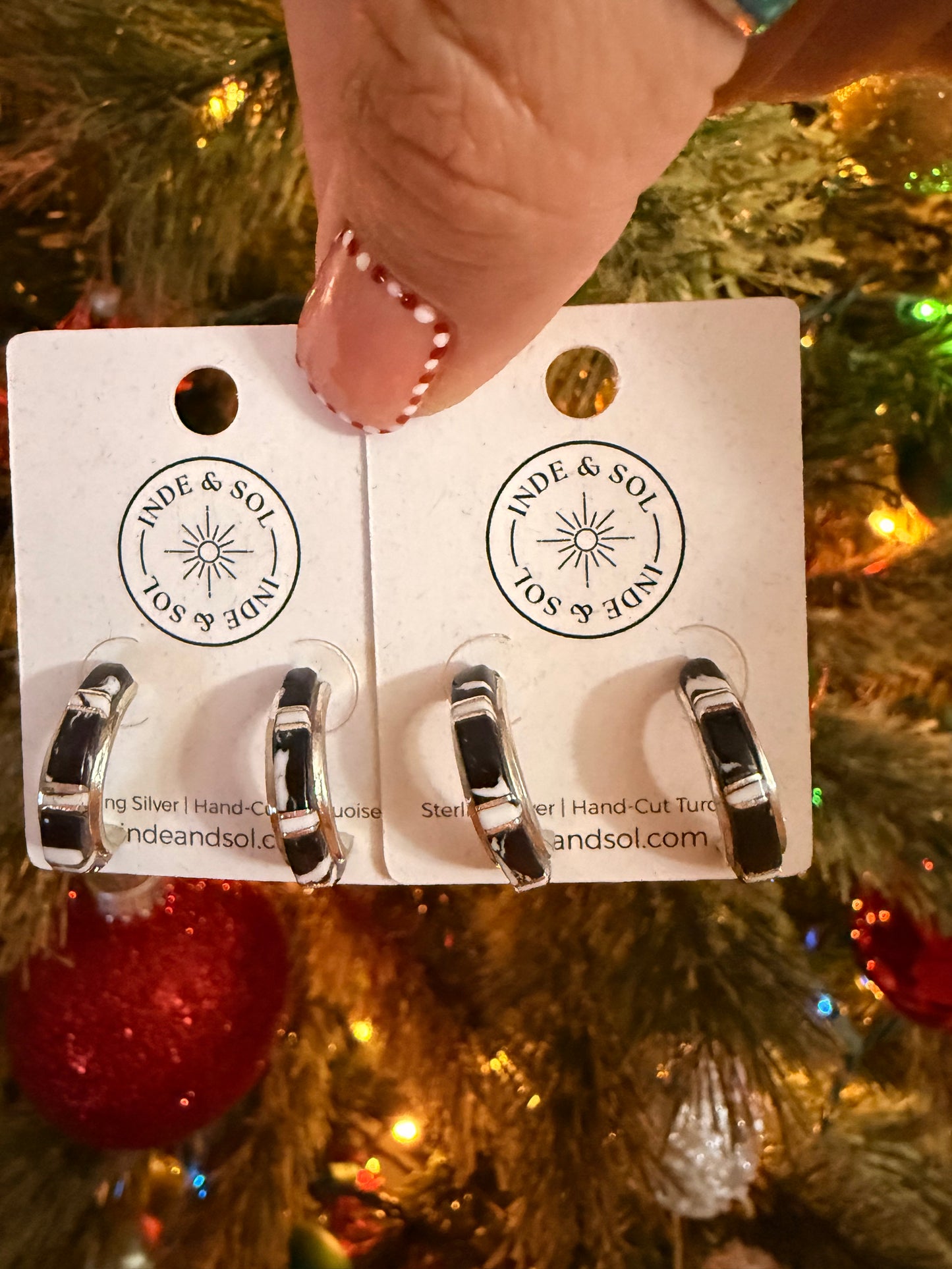 White Buffalo Sterling Silver Half-Hoop Earrings