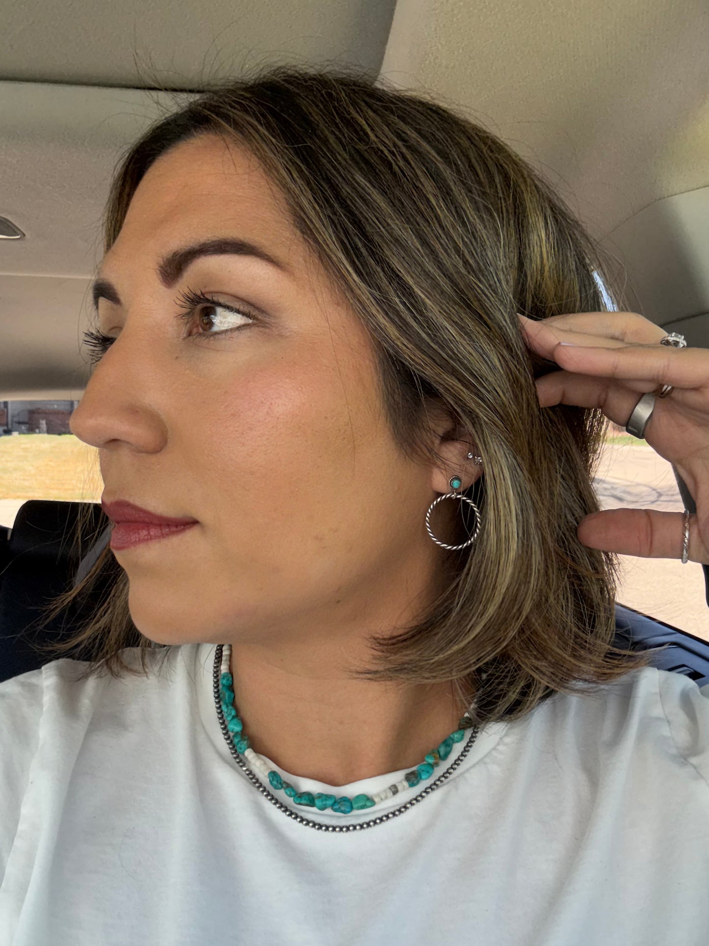 Turquoise Hoop Earrings