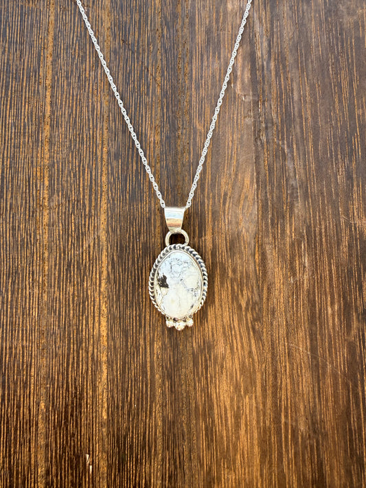 White Buffalo Pendant by Kellian Francisco (Navajo) – 18”