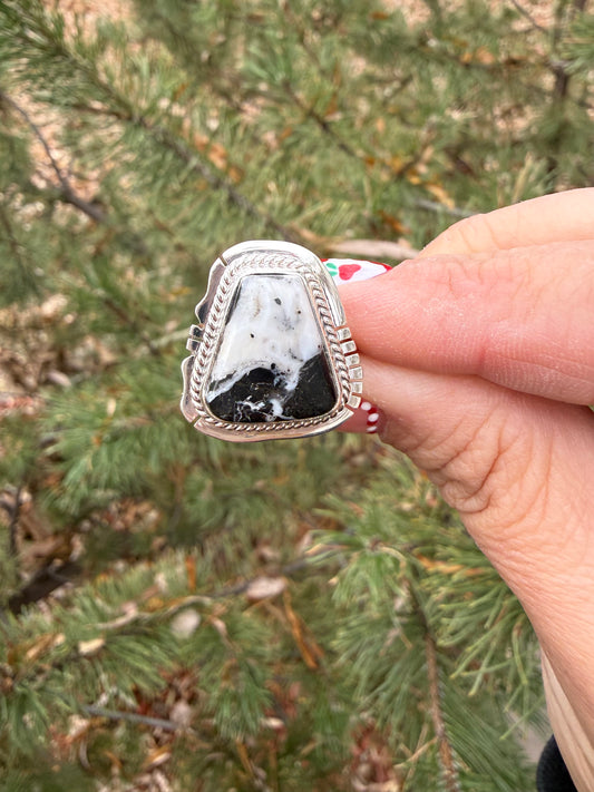 White Buffalo Ring by Linda Johnson (Size 7.5)