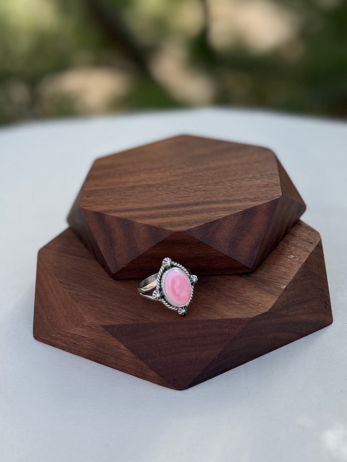 Pink Conch Oval Ring – Size 9
