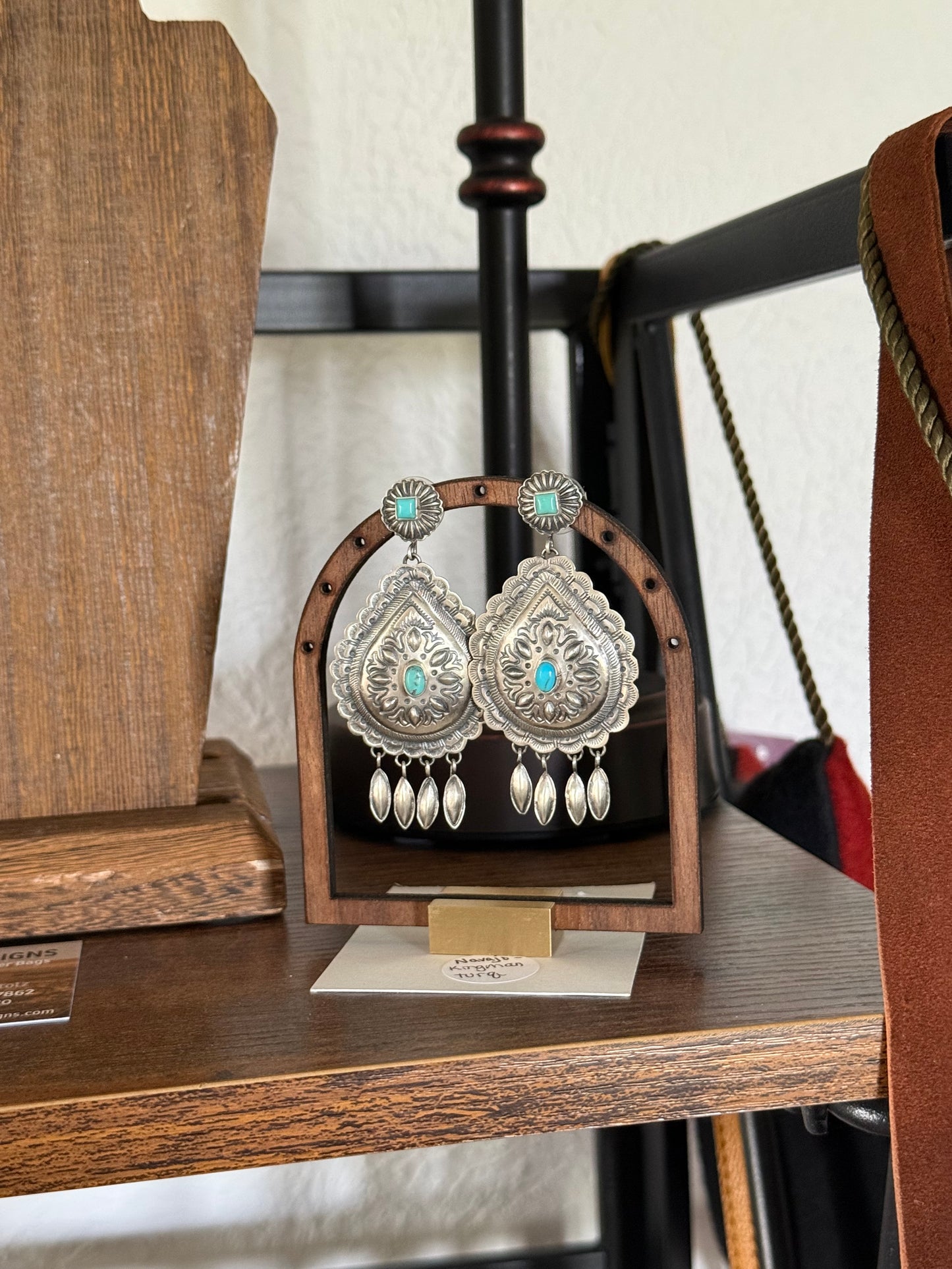 Terry Charlie Sterling Silver & Turquoise Statement Earrings