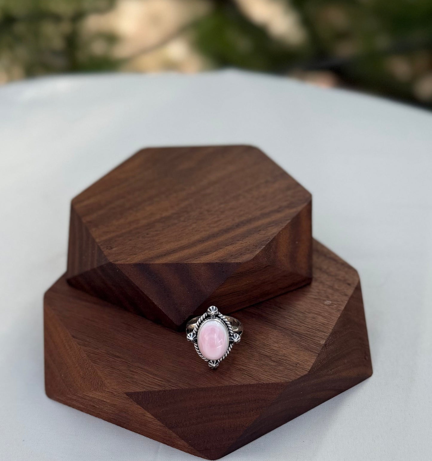 Pink Conch Oval Ring – Size 7