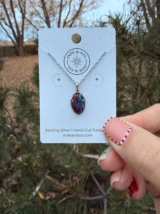 Purple Mojave Oval Necklace