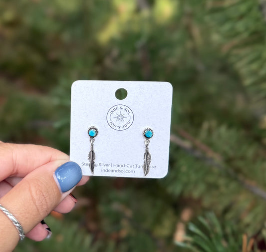 Feather Drop Earrings