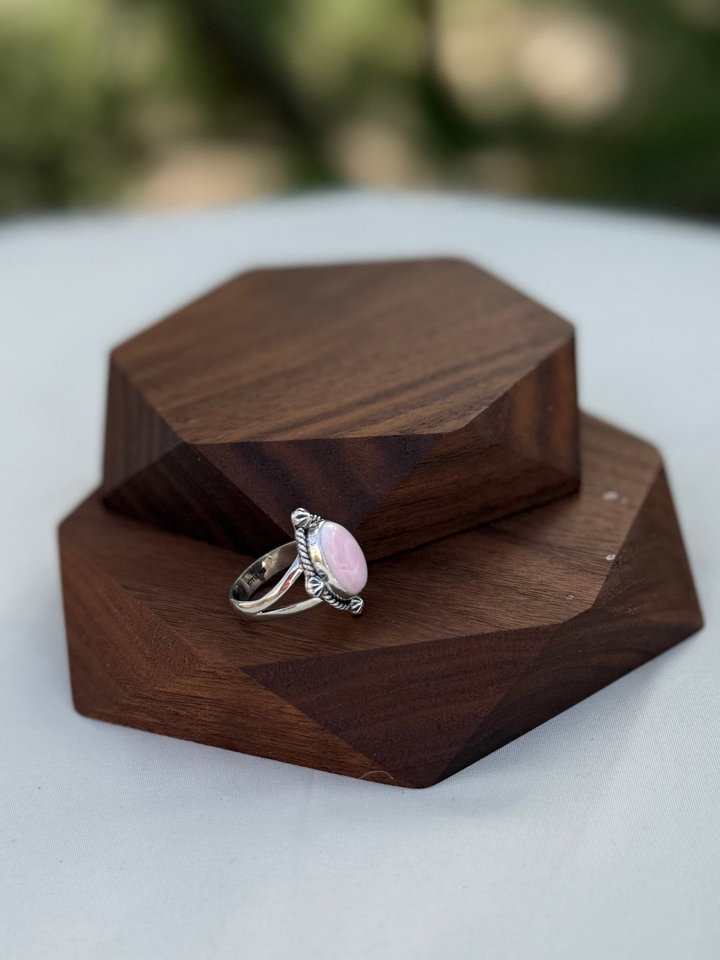 Pink Conch Oval Ring – Size 7