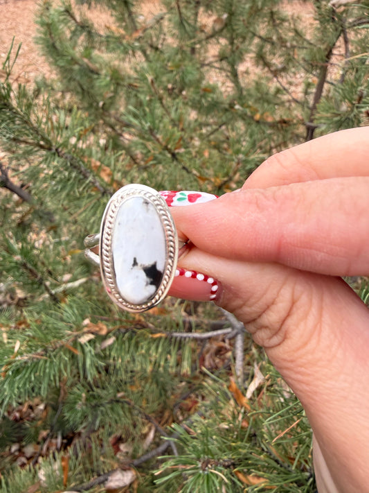White Buffalo Ring by Lyle Piaso (Size 9.5)