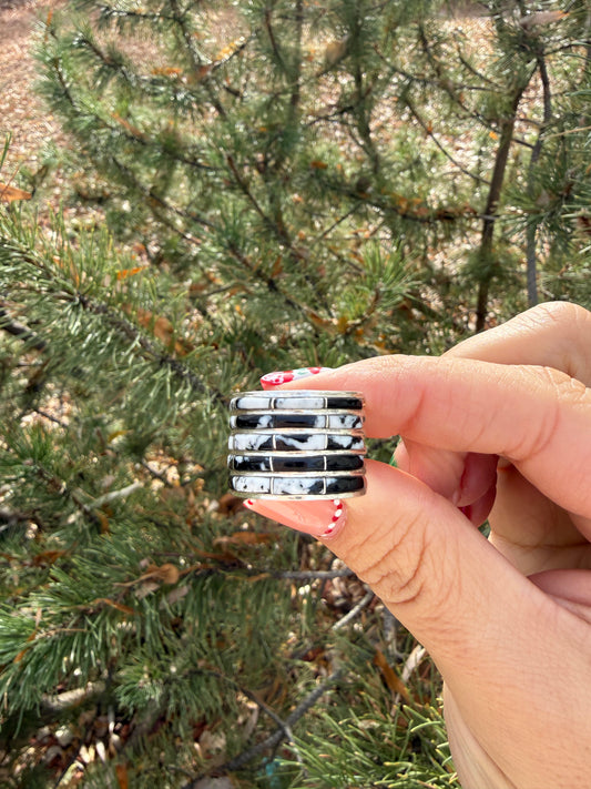White Buffalo Inlay Ring by Jamie Johnson (size 10)