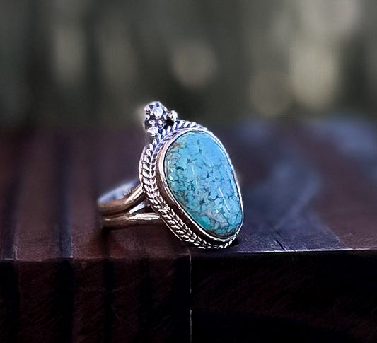 Sterling Silver & Turquoise Ring by Burt Francisco - size 7