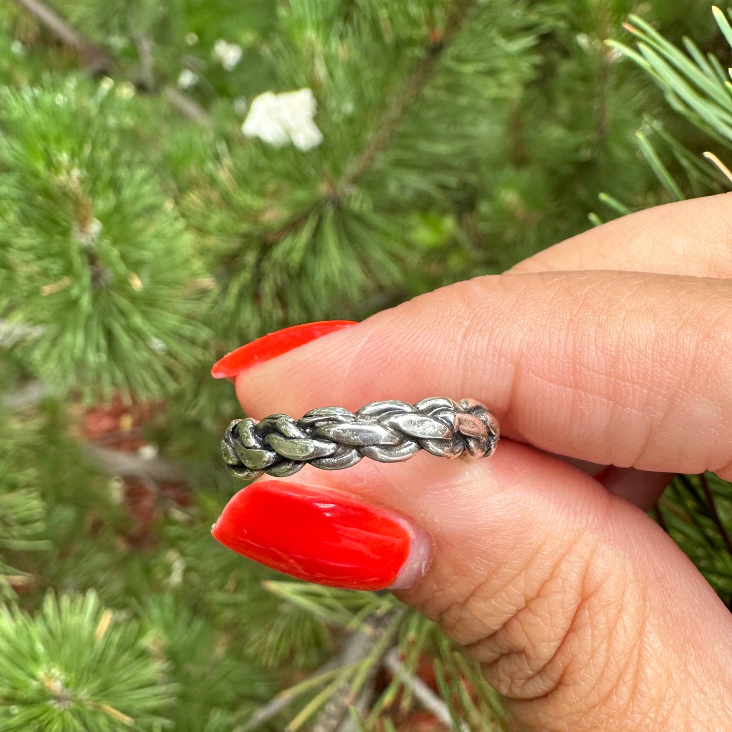 Sterling Silver Braided Stack Ring – $27