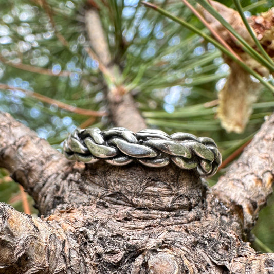 Sterling Silver Braided Stack Ring – $27