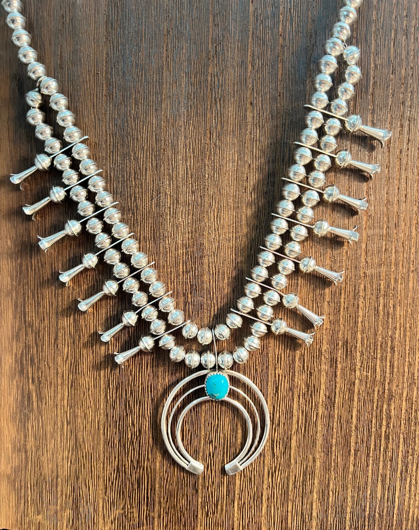 Sterling Silver Squash Blossom Necklace & Earrings by Phil & Lenora Garcia